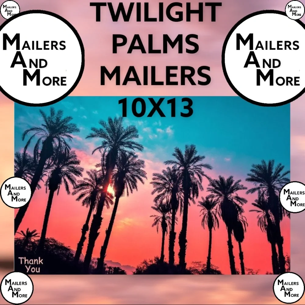 50 10X13 Poly Mailers Twilight Palms Shipping Envelopes PRICE IS FIRM - Picture 6 of 8